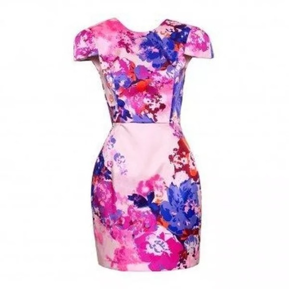 H&M Dresses & Skirts - HP⭐️ H&M Pink floral structure sleeve mini dress 8